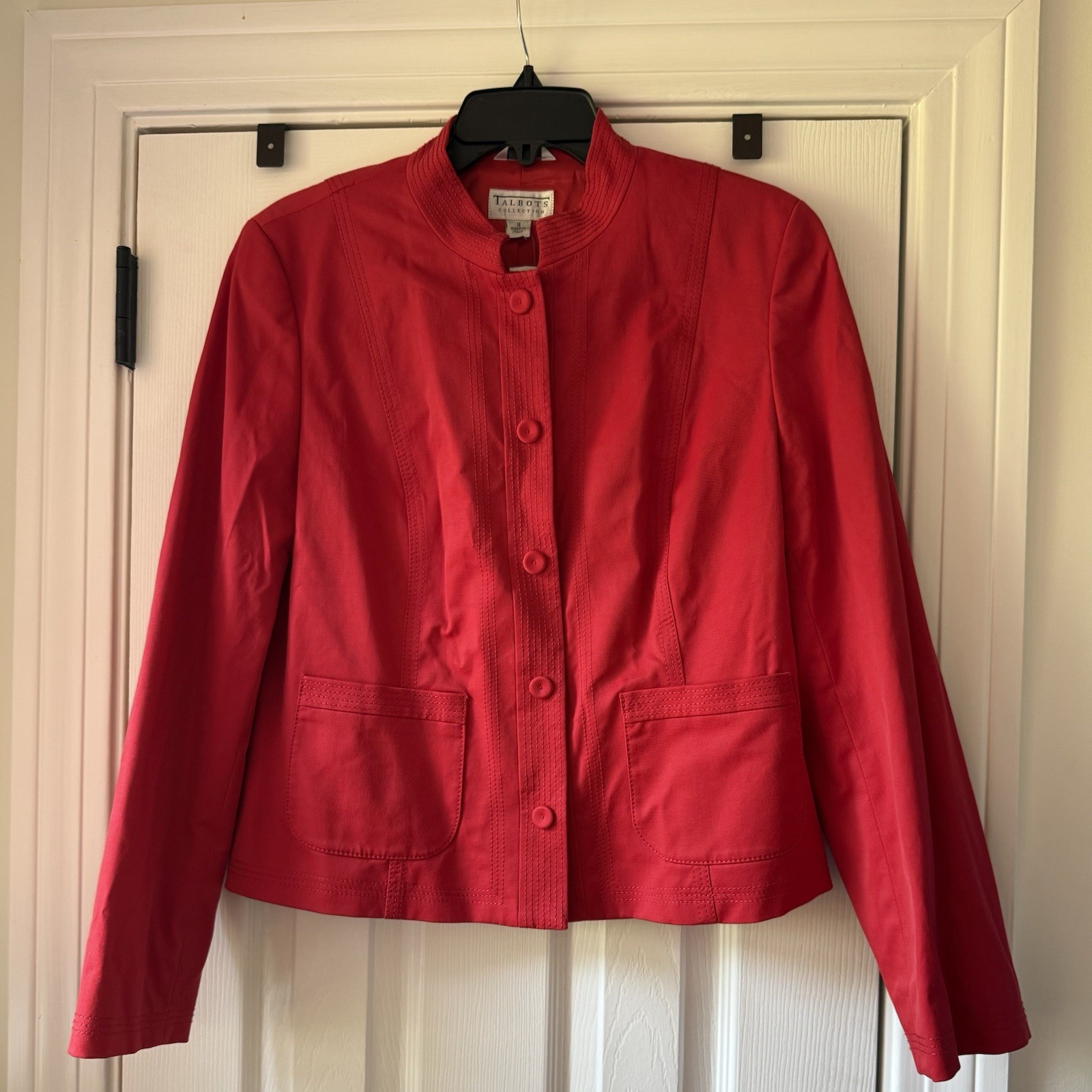 Talbots Collection Women\'s Red Tailored Jacket Size 12 Made In Italy NWT Talbots Collection Women\'s Red Tailored Jacket Size 12 Made In Italy NWT