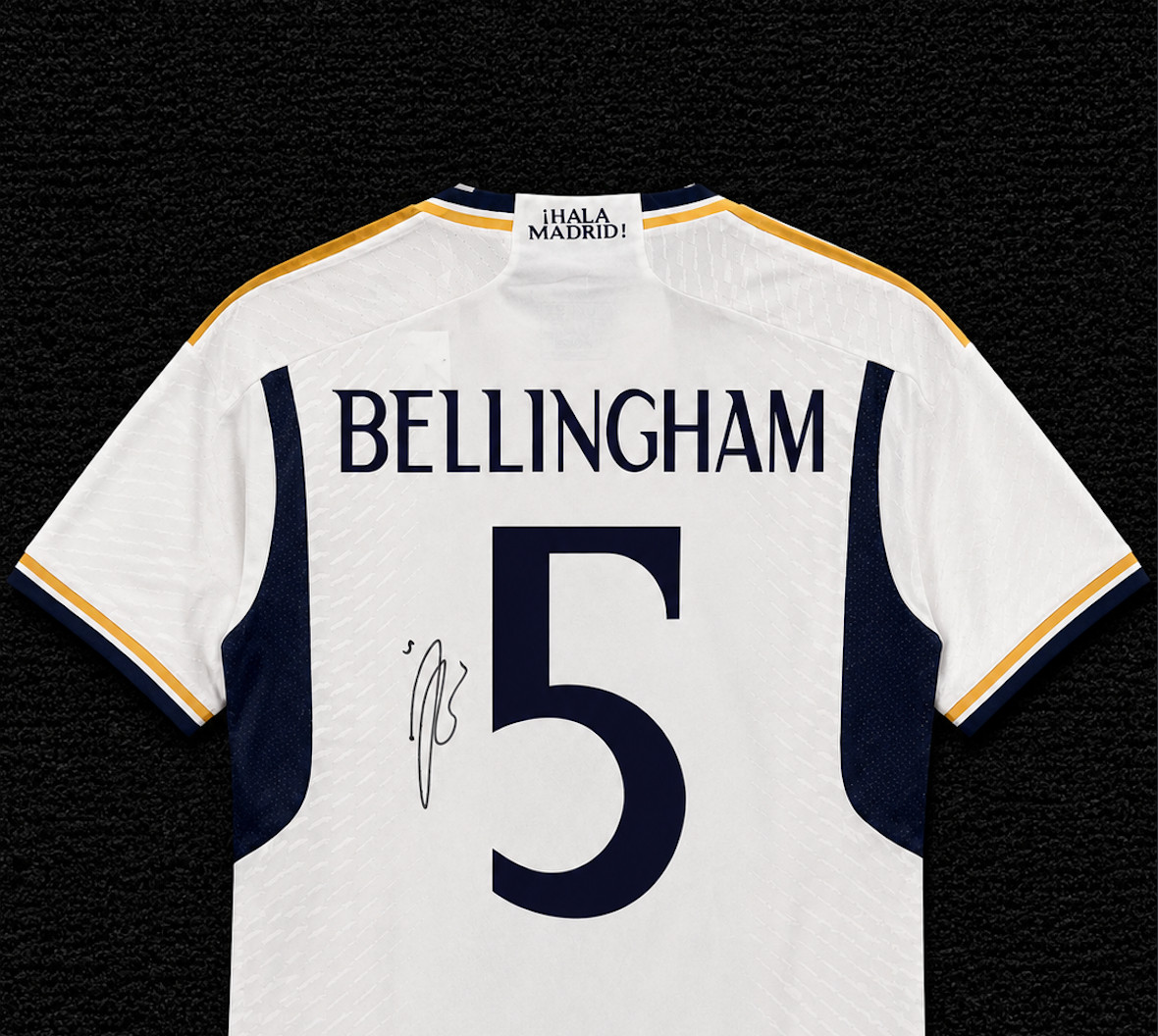 Jude Bellingham Real Madrid #5 White Soccer Jersey Printed Signature (READ)