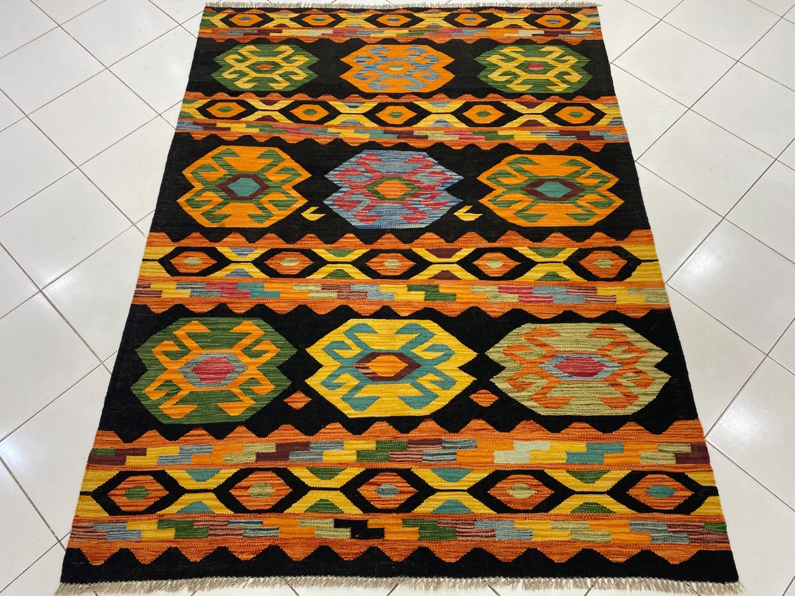 5x7 ft Modern Afghan Oriental Turkish Handwoven Tribal Veg Dyes Wool Area Kilim