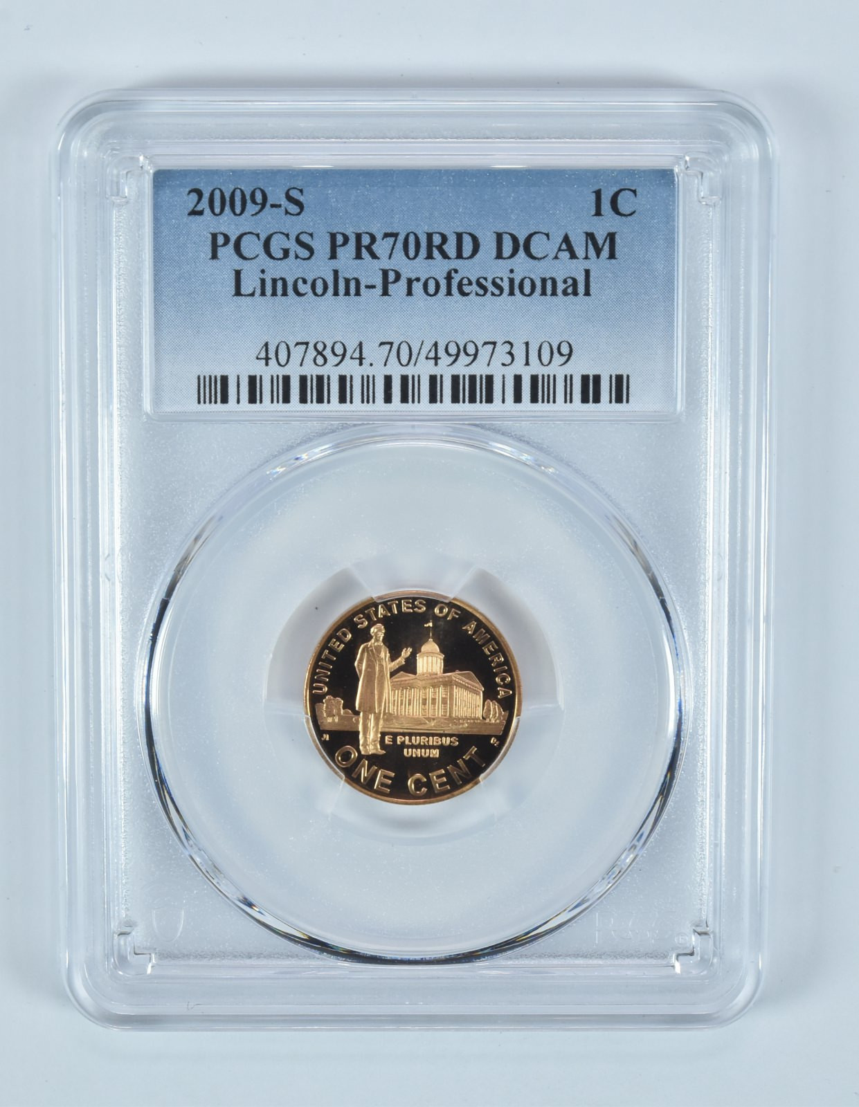 2009-S Lincoln Cent Professional Life PR70 RD DCAM PCGS Blue Label 2009-S Lincoln Cent Professional Life PR70 RD DCAM PCGS Blue Label