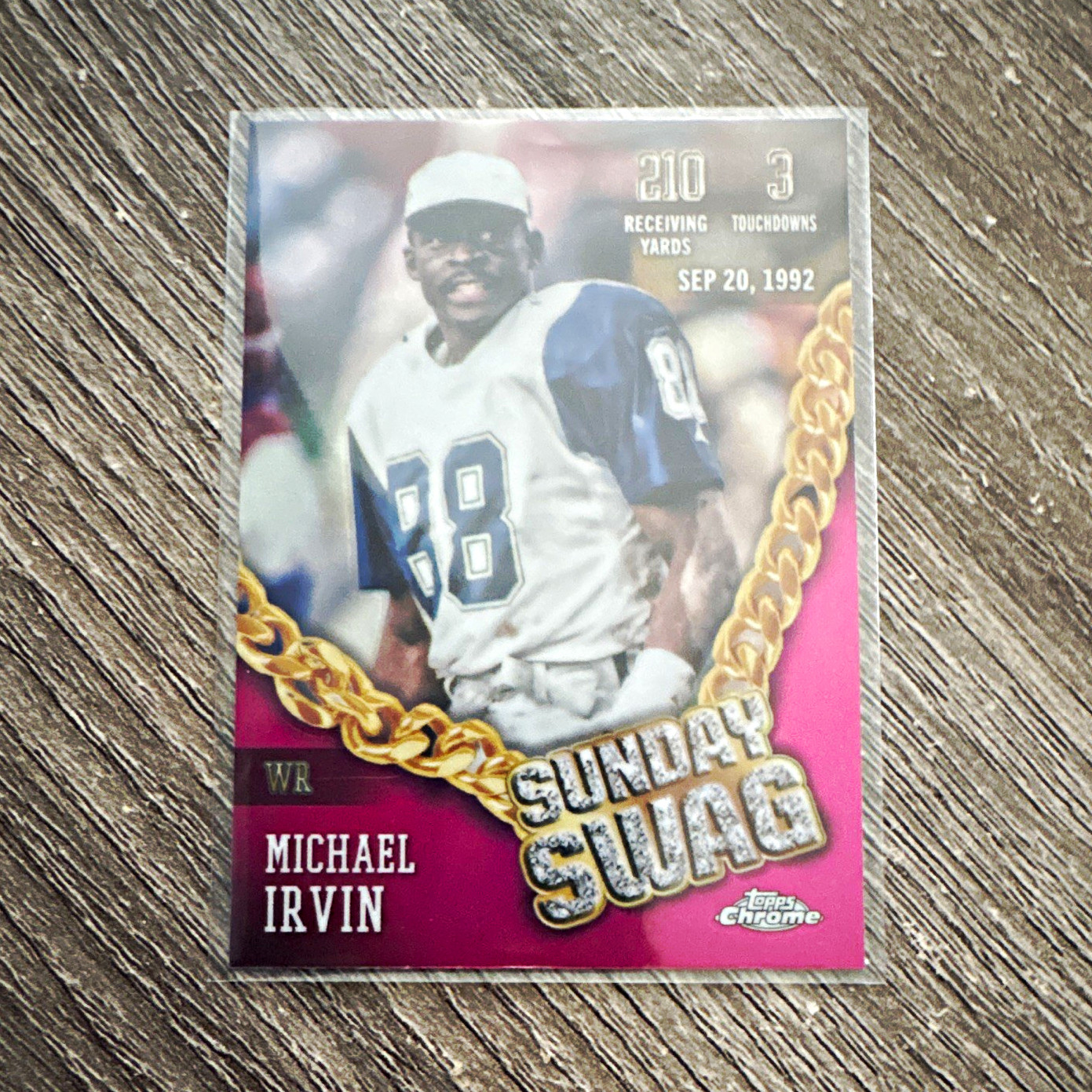 Topps 2024 Topps Chrome Sunday Swag Insert #SS-12 Michael Irvin Cowboys Topps 2024 Topps Chrome Sunday Swag Insert #SS-12 Michael Irvin Cowboys