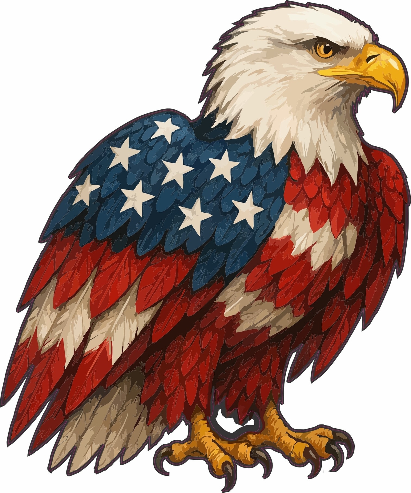 StickerTalk USA Flag Bald Eagle Vinyl Sticker Decal, 5 inches x 6 inches