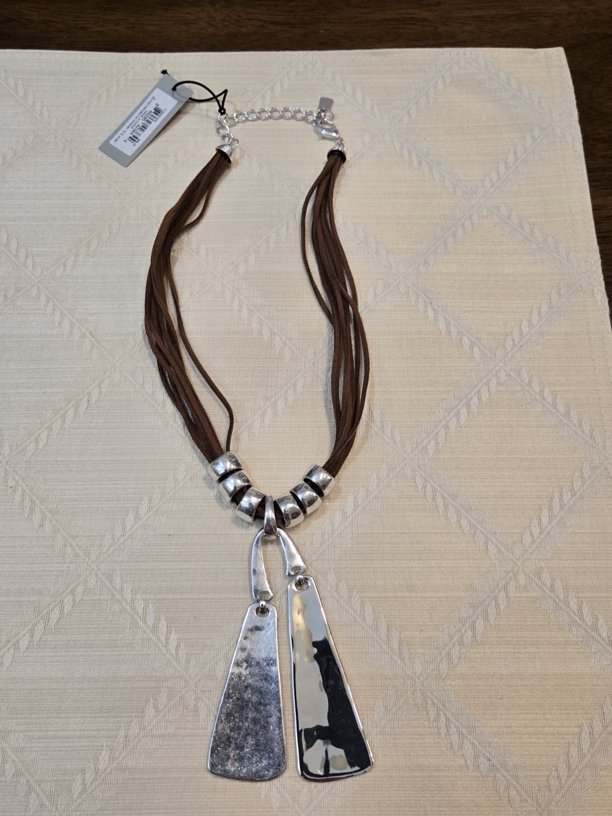 NWT Robert Lee Morris Soho Silver Brown Suede Necklace New with Tags Super Nice NWT Robert Lee Morris Soho Silver Brown Suede Necklace New with Tags Super Nice