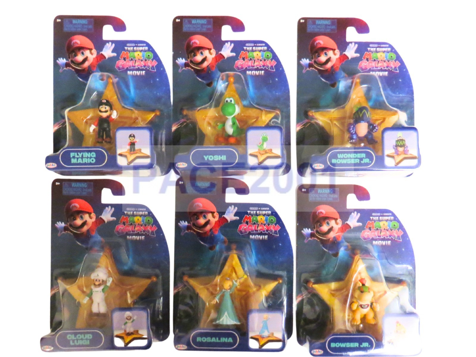 Super Mario Galaxy 1.5” Basic Wave 2 Figs Set of 6 (Rosalina, Cloud Luigi, Flyin