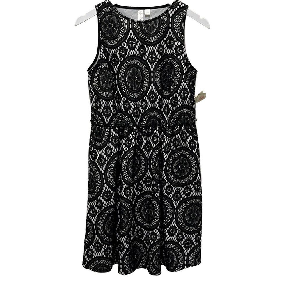 New TACERA black white lace sleeveless dress S whimsigoth witchy New TACERA black white lace sleeveless dress S whimsigoth witchy