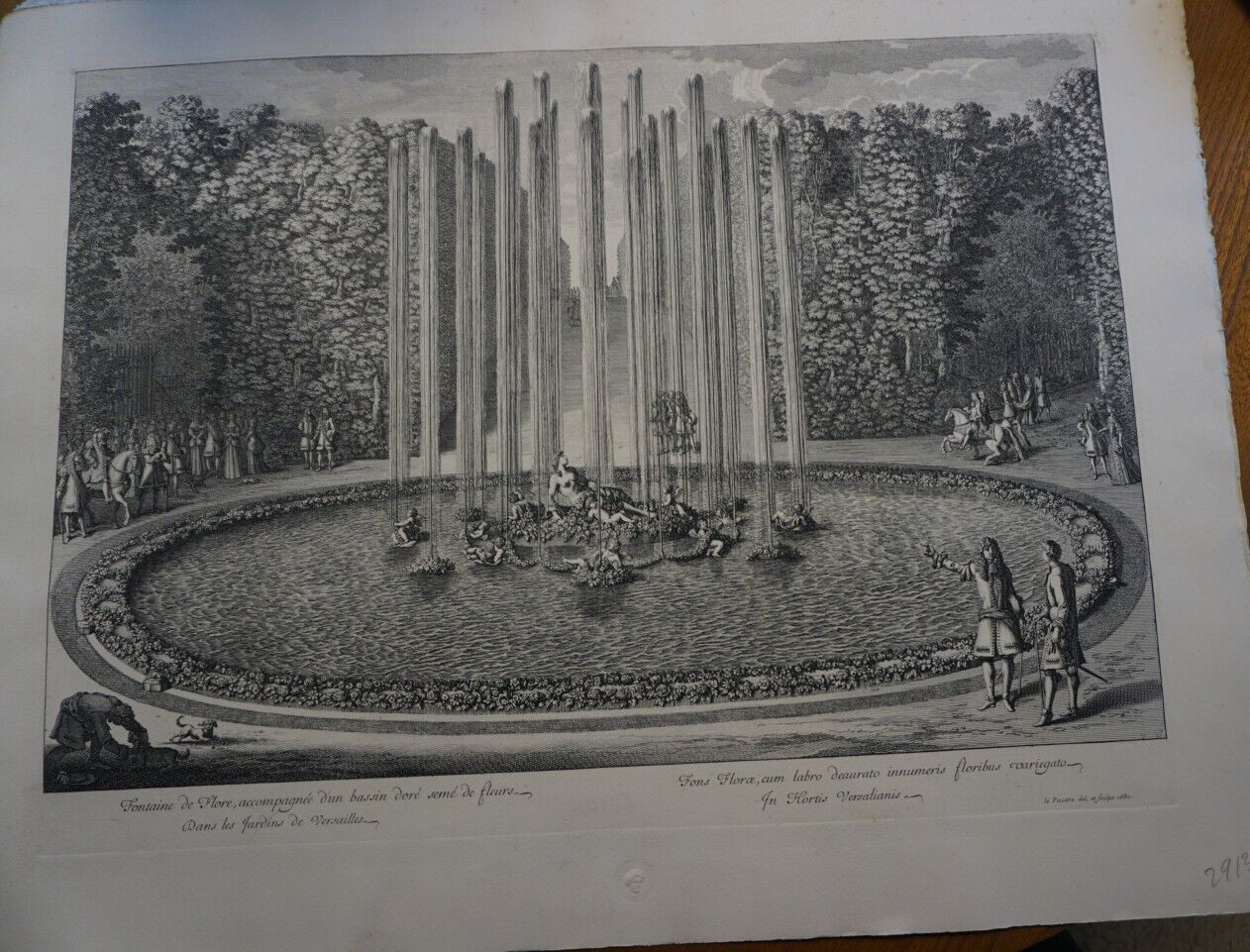 Pierre LEPAUTRE (1660-1744) LARGE ENGRAVING PRINT XX° FOUNTAIN GARDEN VERSAILLES
