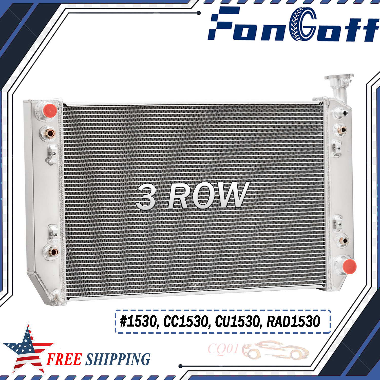 CU1530 3 Row Aluminum Radiator Fits 1994-98 Chevrolet P30 GMC P3500 5.7L V8 US.