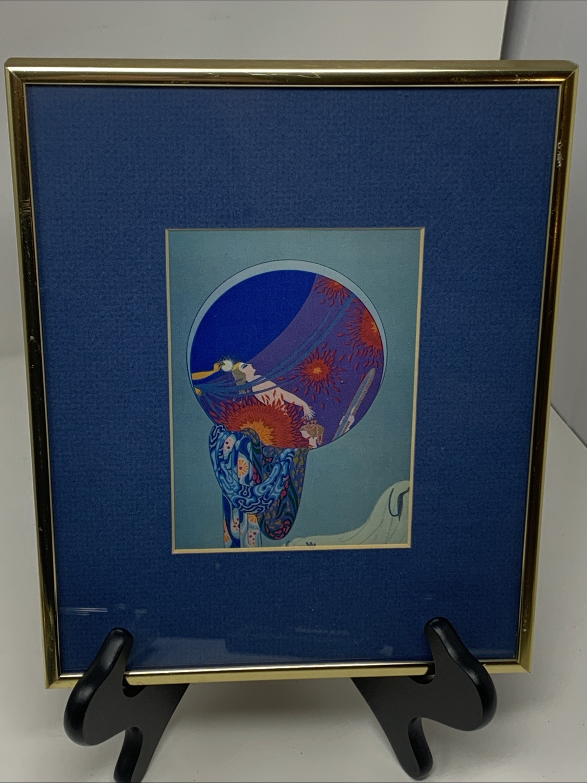 Vintage Erte Natures Vanity Framed Art Deco Book Plate Print 8X10