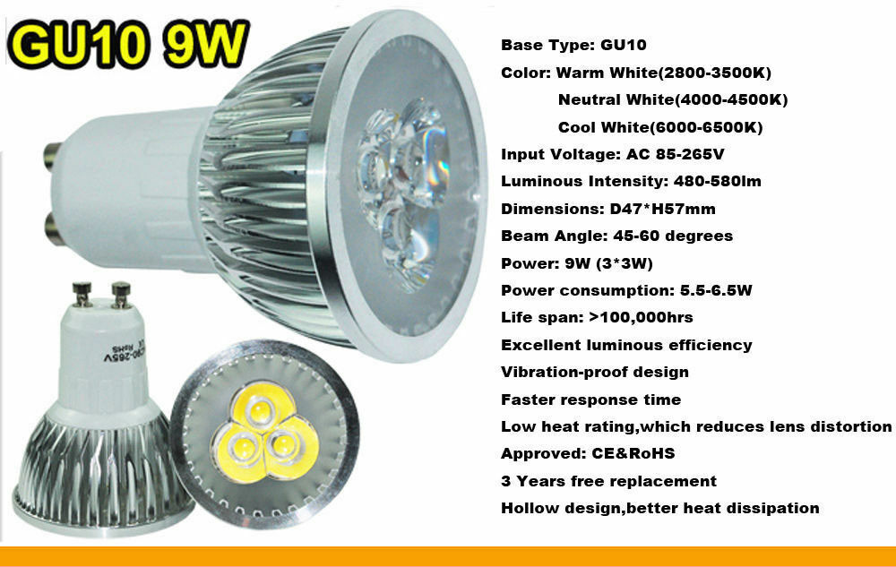 110V 220V Dimmable LED Spotlight Bulbs GU10 MR16 E27 E14 9W 12W 15W Light Lamps