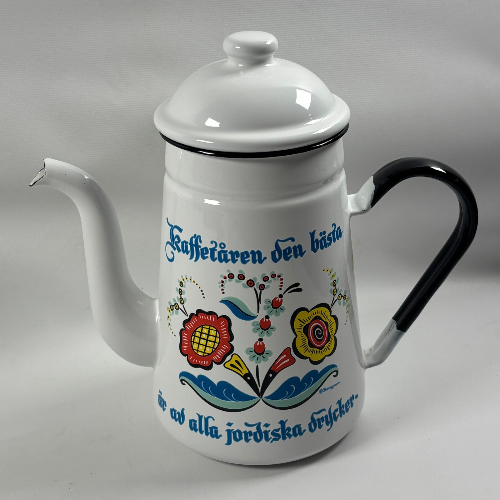 Vtg Berggren Swedish Enamel Pot Server Coffee Is The Best Of All Earthly Drinks Vtg Berggren Swedish Enamel Pot Server Coffee Is The Best Of All Earthly Drinks