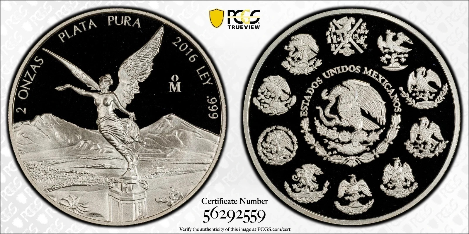 2016 Mexico 2oz Silver Libertad Proof PCGS PR69 DCAM \
