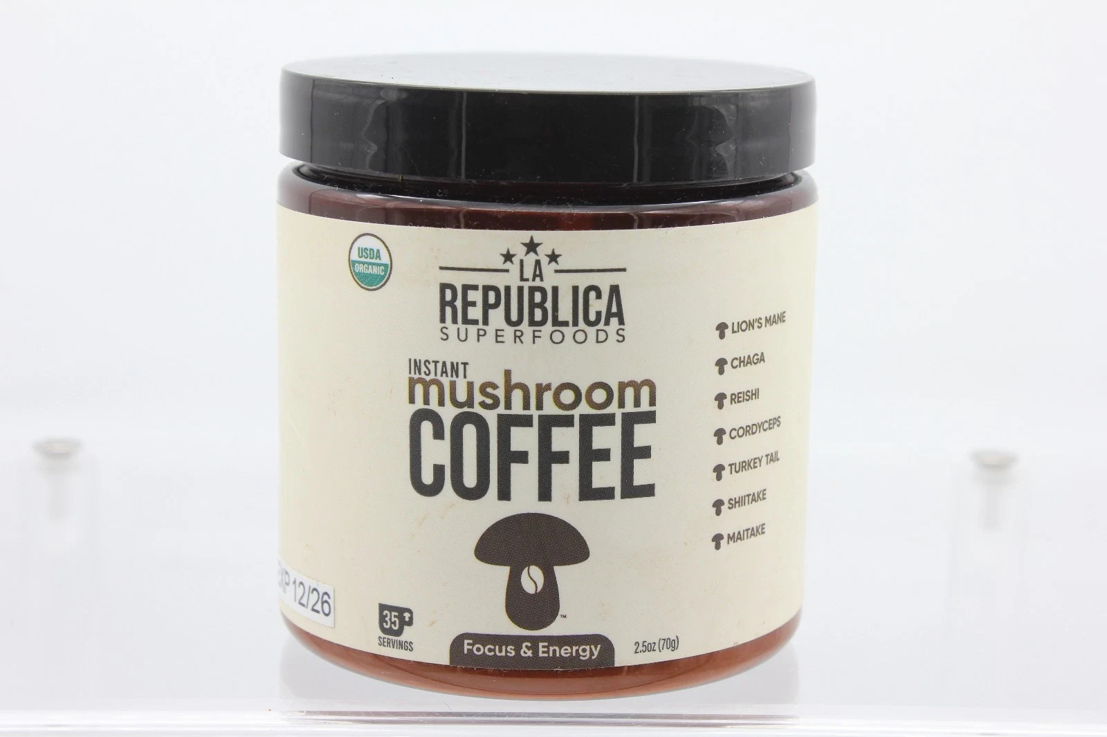 La Republica USDA Organic 7 Mushroom Superfood Coffee-30 Servings 