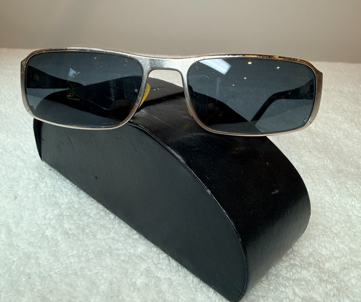 Prada SPR 52F Men’s Sunglasses 1AP-1A1 Silver Black 60-17-135 Italy w/ Case