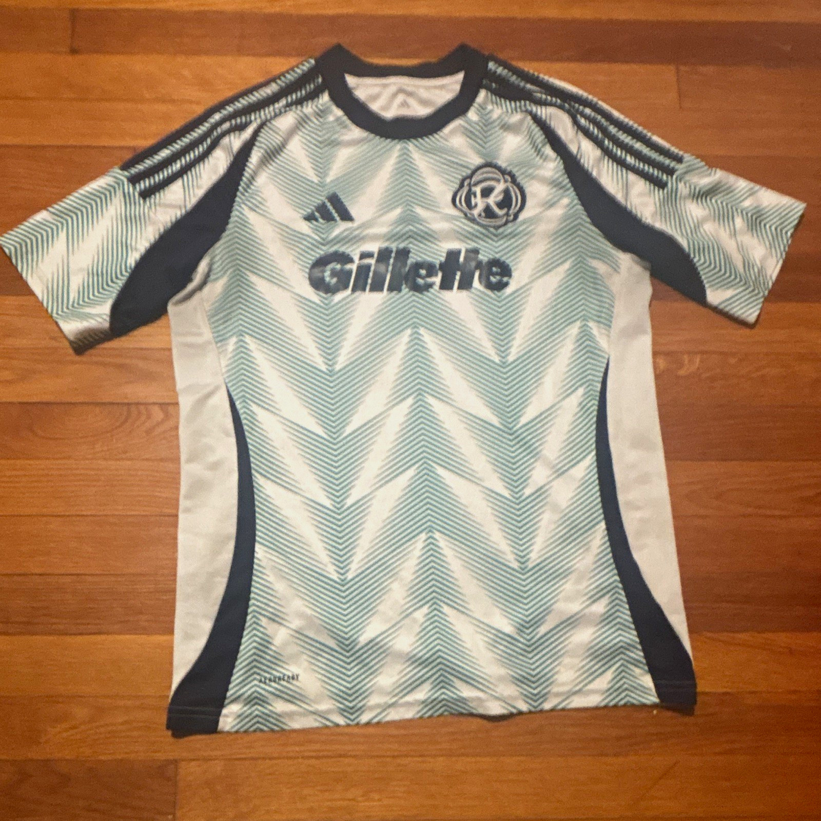 adidas Real Madrid Gillette White/Blue Soccer Jersey Shirt