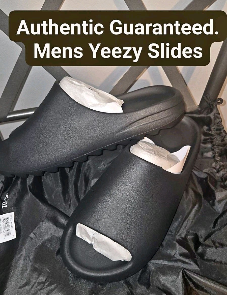 Mens Size 14 Black YZY YS-01 Yeezy Slides  Authentic Guarantee New W Dust Cover 
