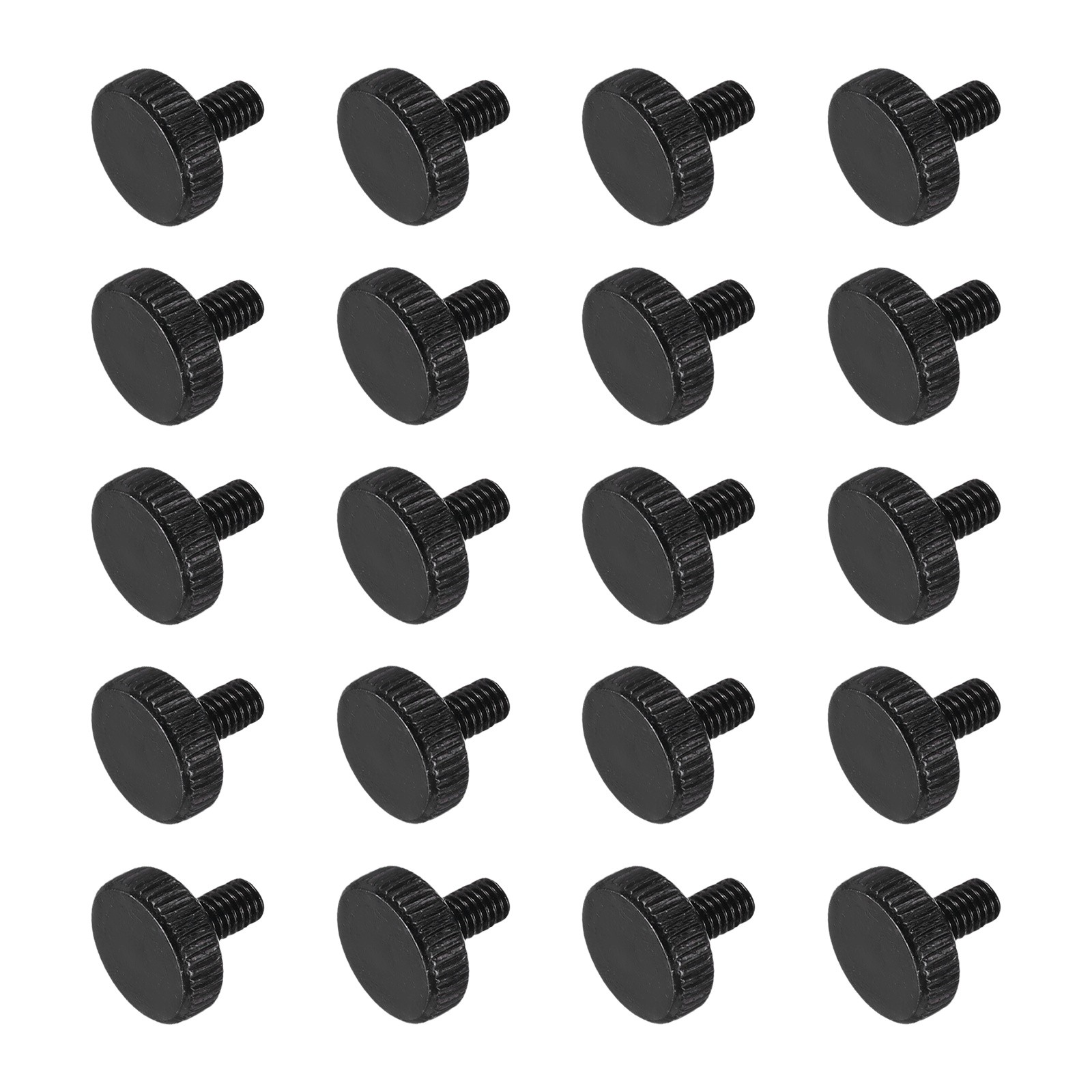 M4x6mm Knurled Thumb Screws Black Steel Flat Head Thumb Screws 20Pcs M4x6mm Knurled Thumb Screws Black Steel Flat Head Thumb Screws 20Pcs