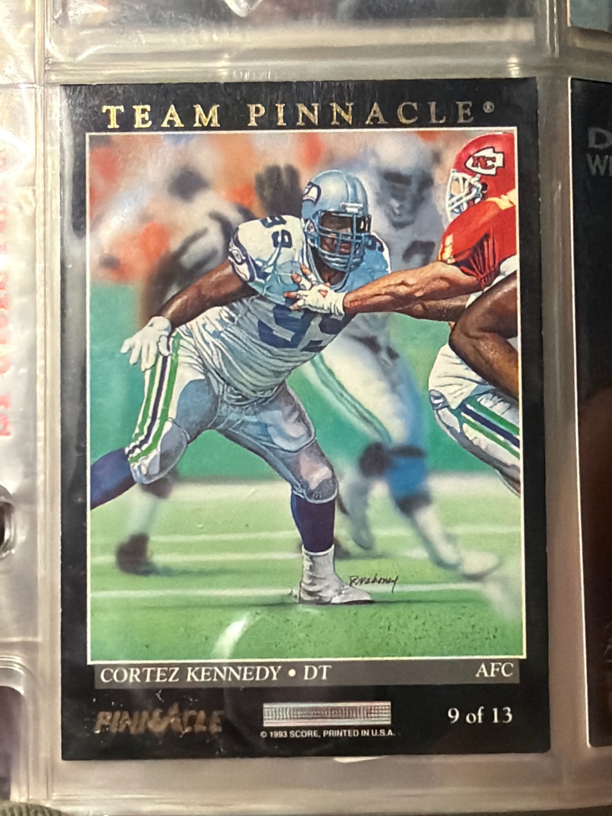 1993 Pinnacle Team Pinnacle #9 Cortez Kennedy Seahawks HOF 1993 Pinnacle Team Pinnacle #9 Cortez Kennedy Seahawks HOF