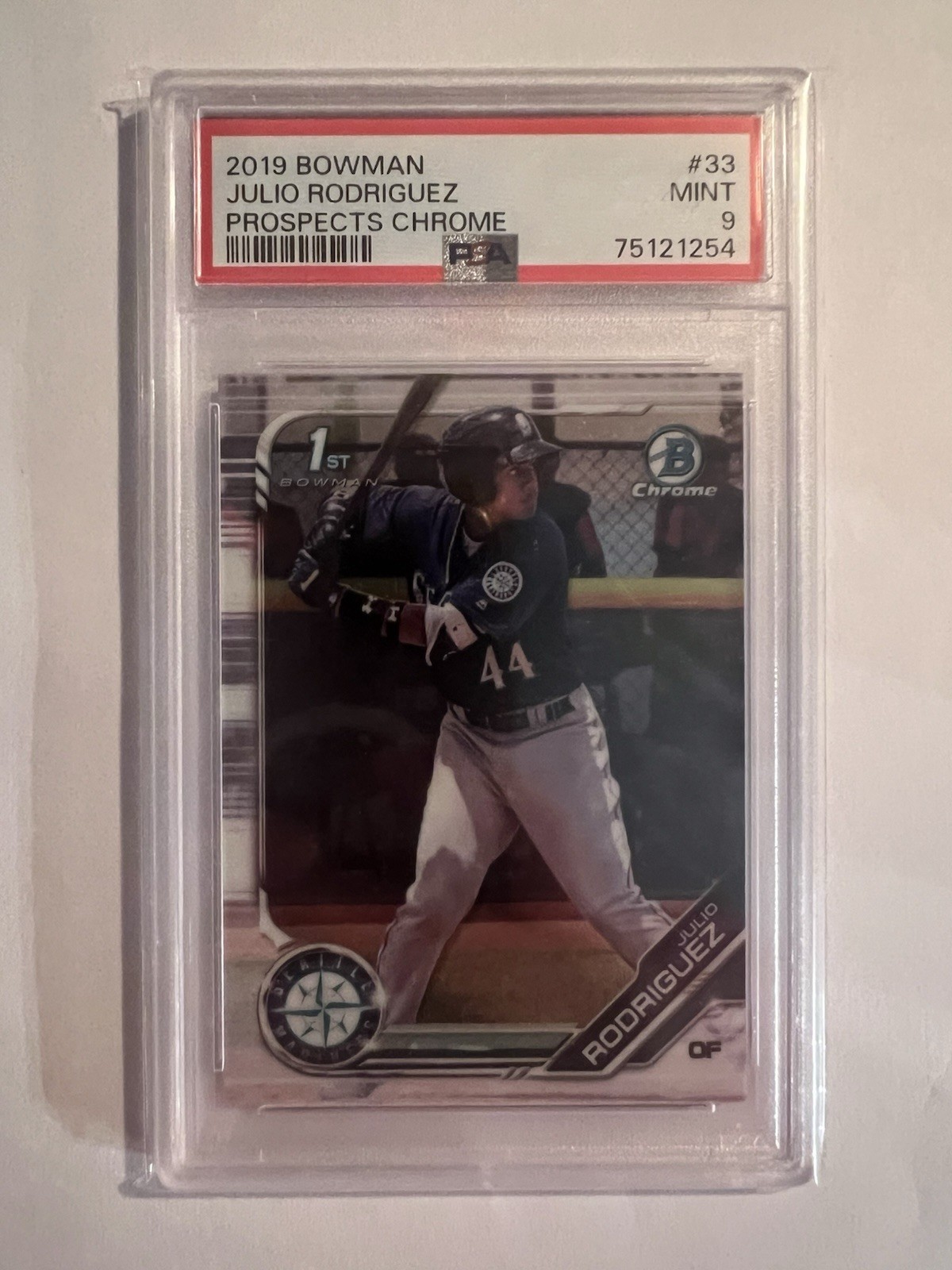 2019 Bowman Julio Rodriguez 1st Bowman Chrome Prospects BCP-33 PSA 2019 Bowman Julio Rodriguez 1st Bowman Chrome Prospects BCP-33 PSA