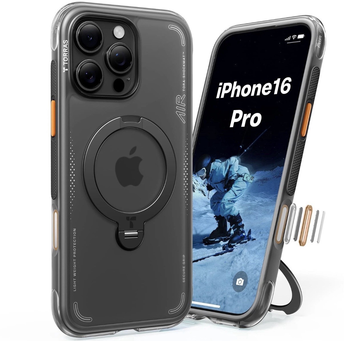 TORRAS Ostand Q3 Air for iPhone 16 Pro Case with Stand, Shockproof