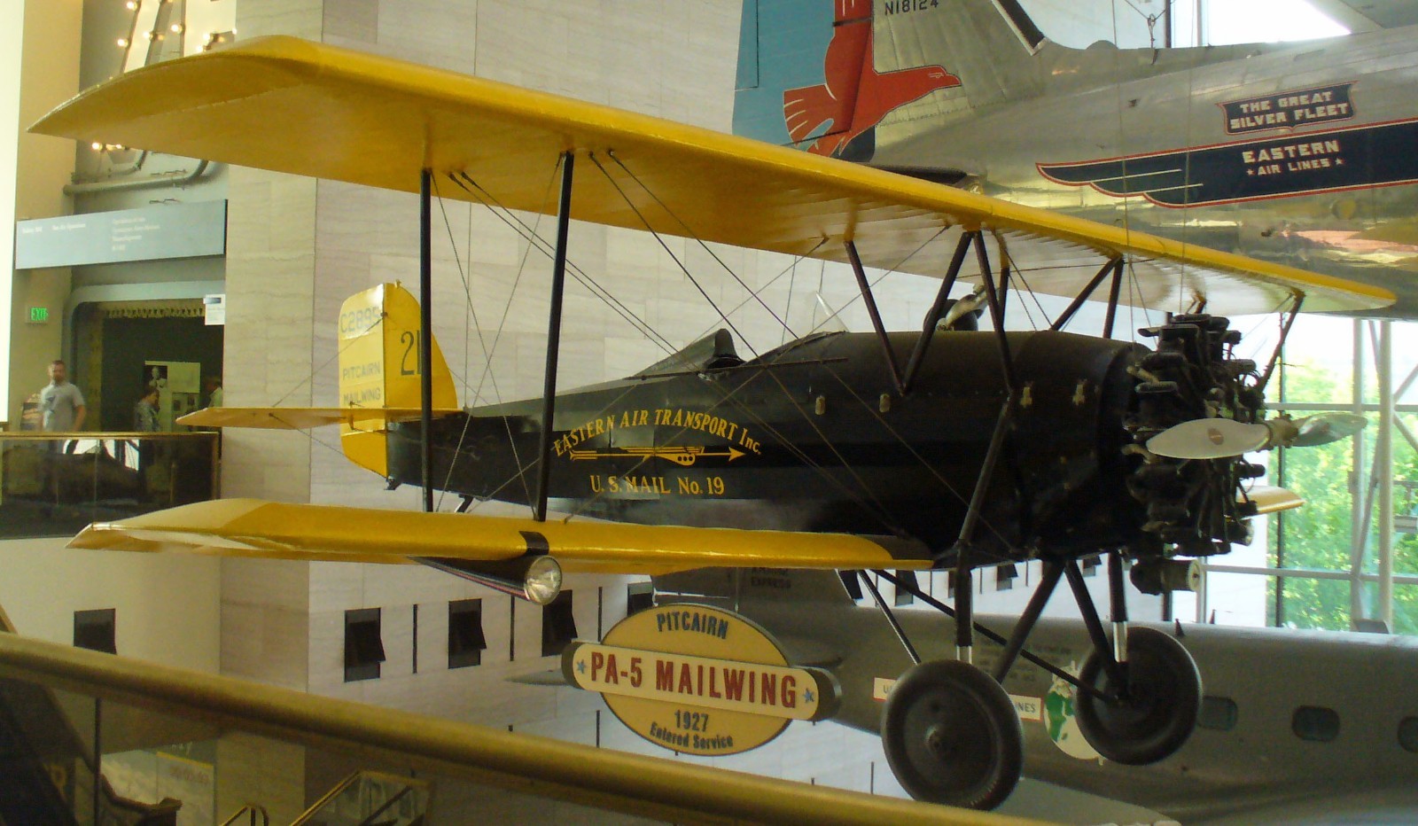 PA-5 Mailwing Pitcairn Sport Airplane Desktop Kiln Dry Wood Model 