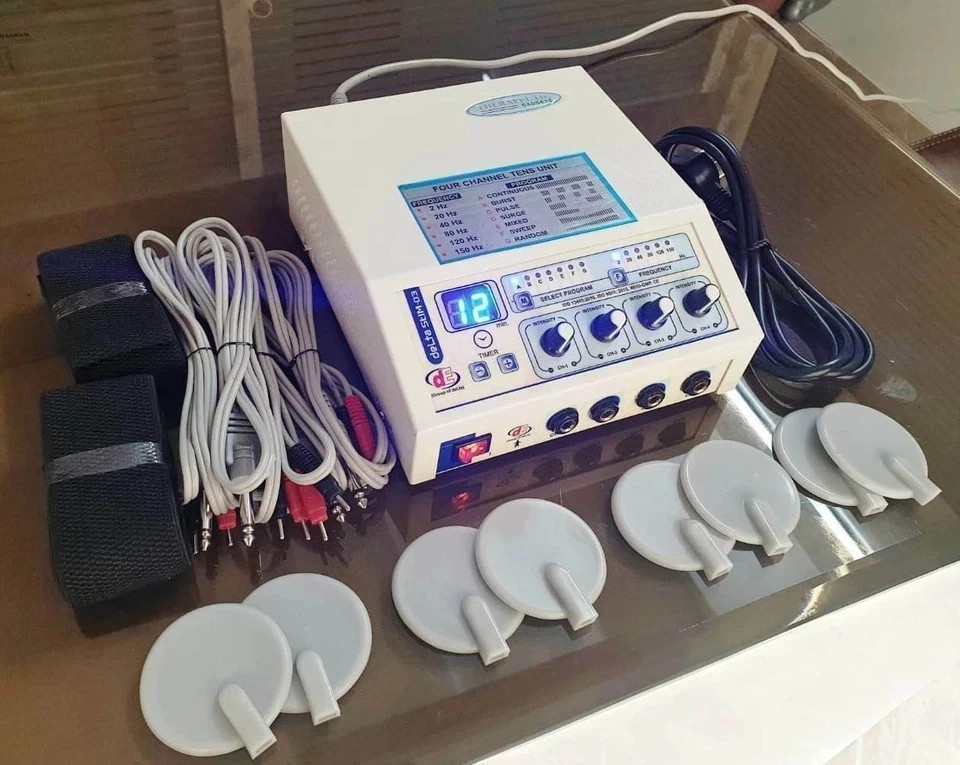 Electrotherapy Machine 4 Channel Unit with Carbon And Sticky Pads**