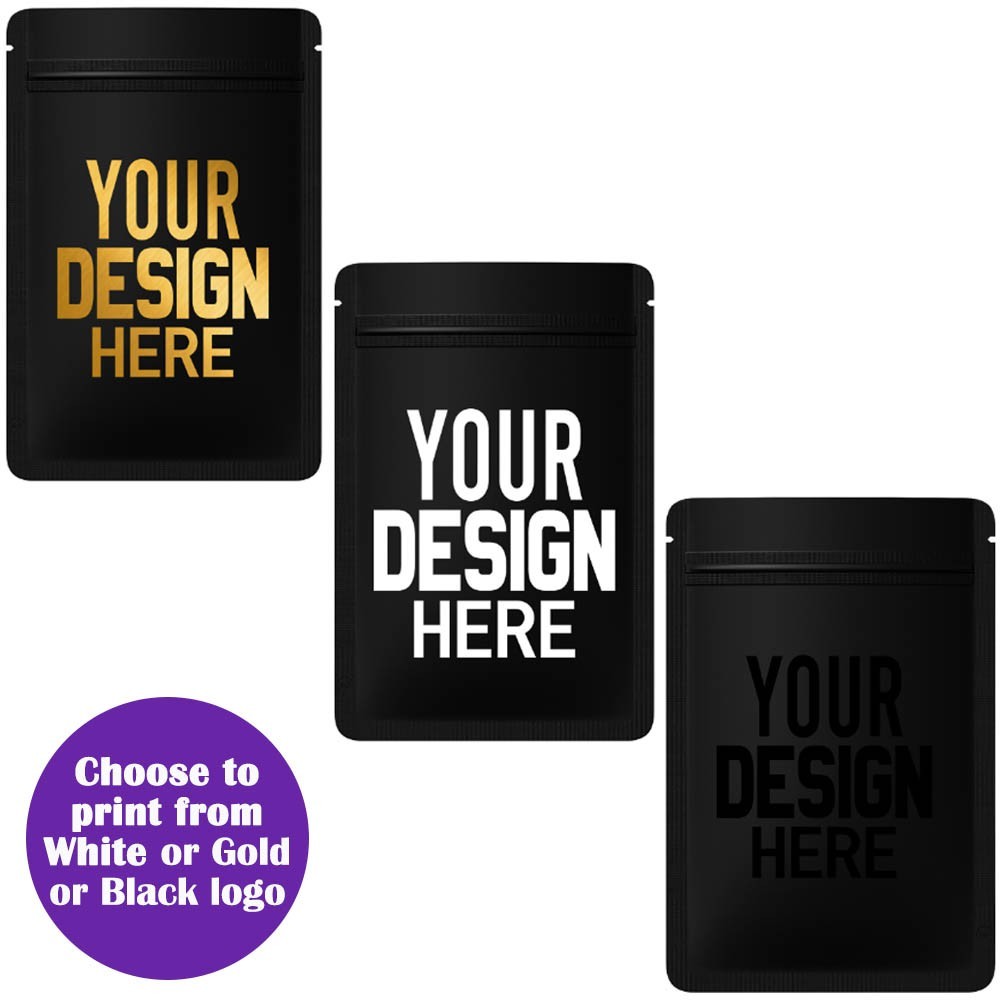 100 4CustomPrint Foil Mylar Zip Seal Resealable Matte Bag for Custom Logo