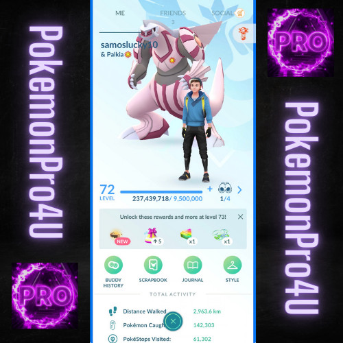 Pokemon Acc Go Lvl 72 | 38M Stardust | 84 Shundo | 466 Shiny | 200 Legendary