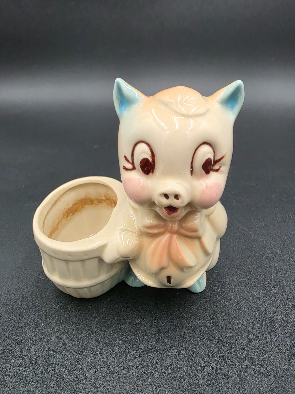 Vintage Porky Pig Shawnee Pottery Planter 4”x5”