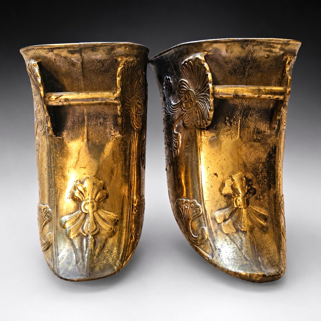 Pair of 19th-Century Spanish Colonial Brass Slipper Stirrups Conquistador Style Pair of 19th-Century Spanish Colonial Brass Slipper Stirrups Conquistador Style