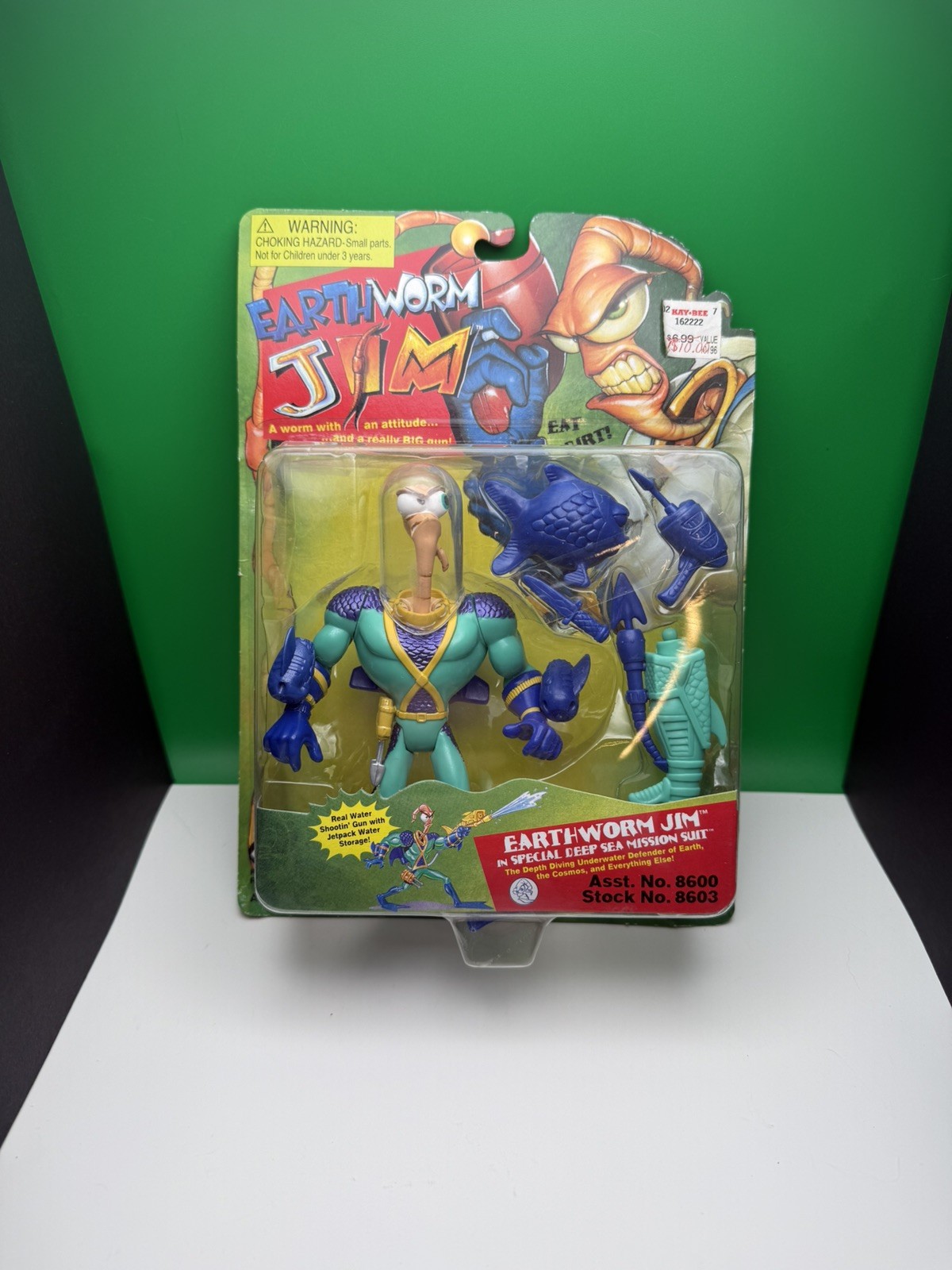 Playmates 1994 Earthworm Jim in Deep Sea Mission Suit figure New Sealed vintage Playmates 1994 Earthworm Jim in Deep Sea Mission Suit figure New Sealed vintage
