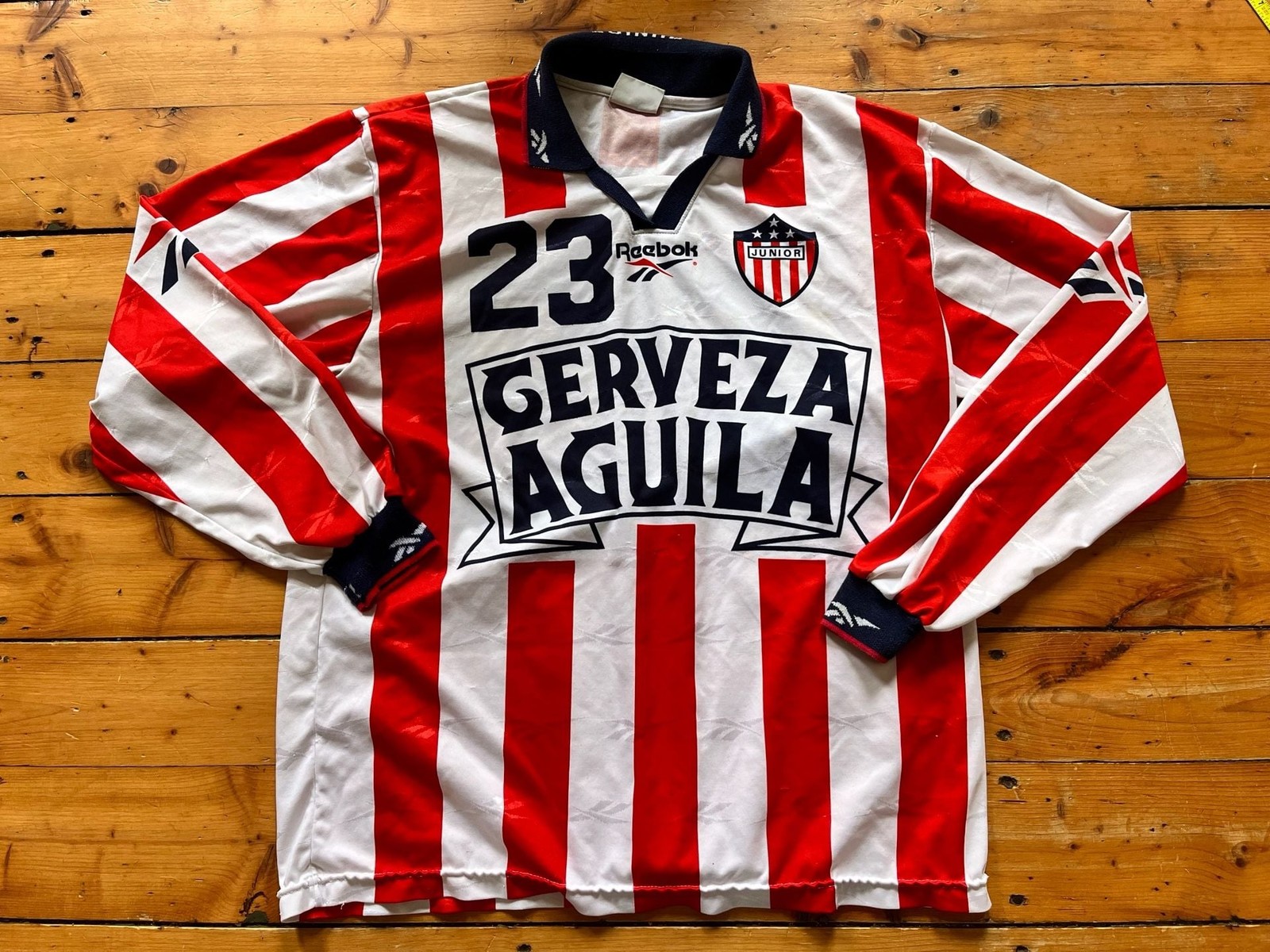 Reebok Junior De Barranquilla 1996 Home Jersey Size L Long Sleeve Reebok Junior De Barranquilla 1996 Home Jersey Size L Long Sleeve