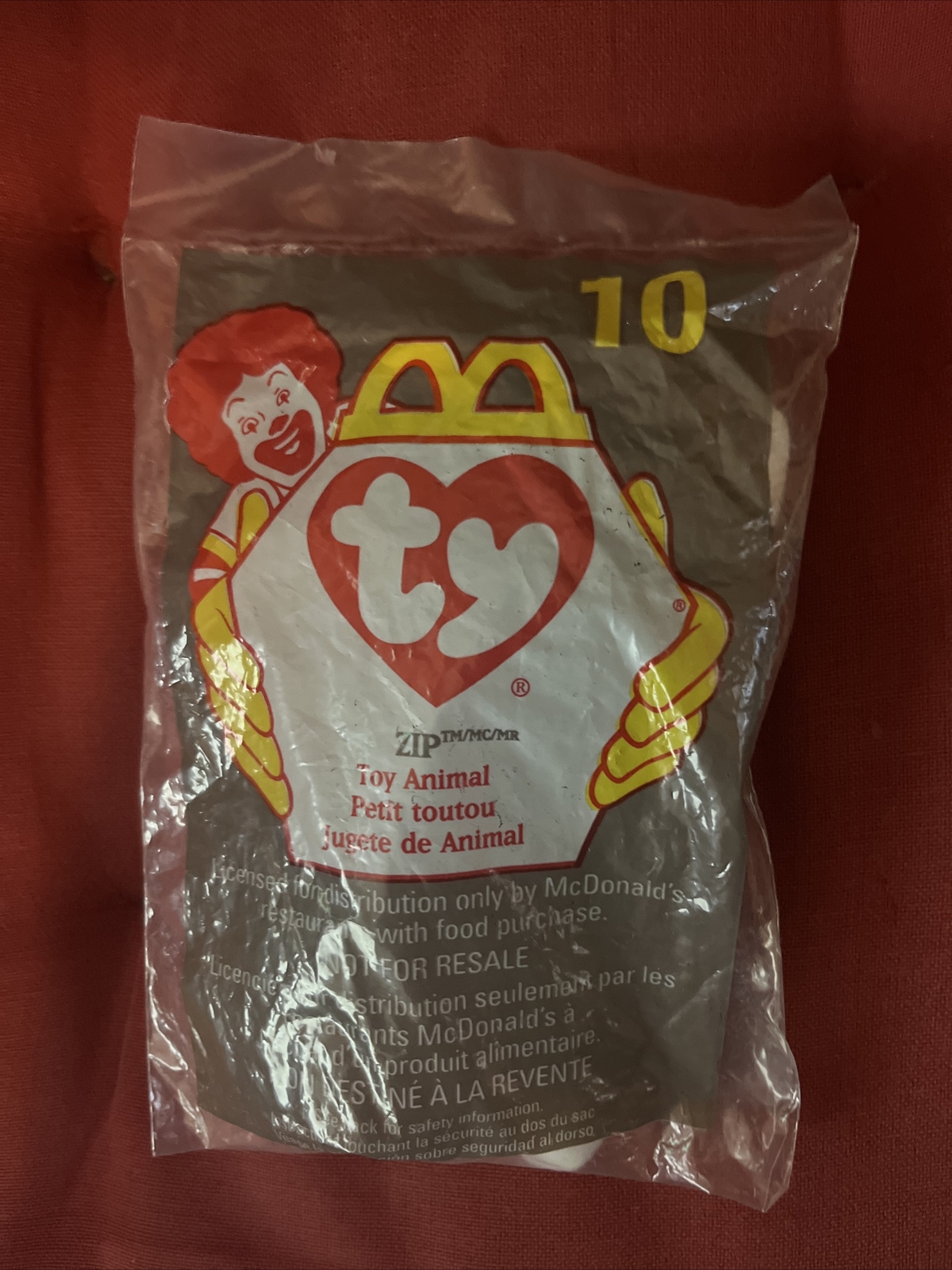McDonalds Ty Teenie Beanie Baby Zip The Black Cat-Error- 1993 Tag /1998 Package McDonalds Ty Teenie Beanie Baby Zip The Black Cat-Error- 1993 Tag /1998 Package