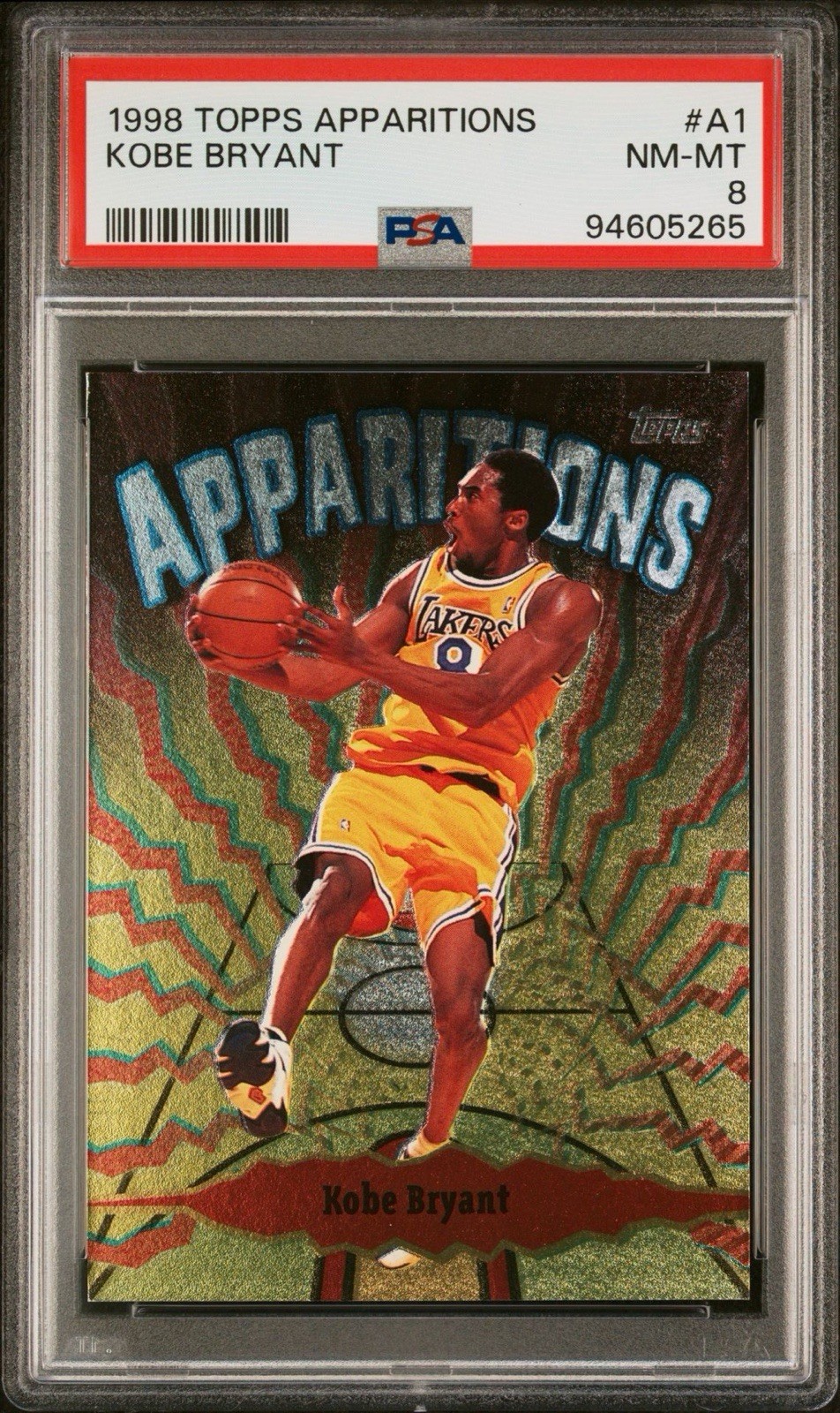 Topps 1998-99 Apparitions Kobe Bryant #A1 PSA 8 Los Angeles Lakers Insert Topps 1998-99 Apparitions Kobe Bryant #A1 PSA 8 Los Angeles Lakers Insert