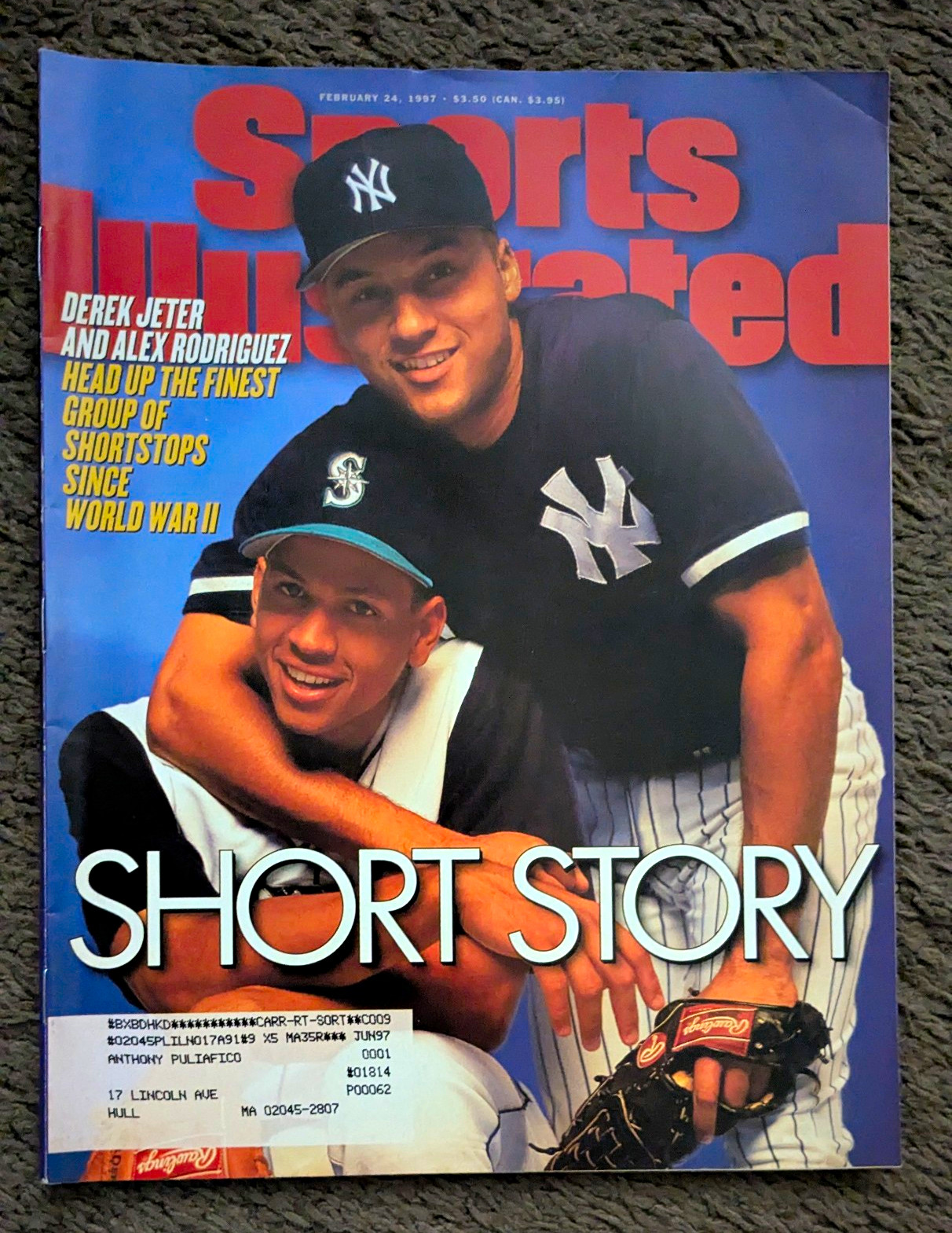 VINTAGE DEREK JETER/ALEX RODRIGUEZ-SPORTS ILLUSTRATED February 24 1997 VINTAGE DEREK JETER/ALEX RODRIGUEZ-SPORTS ILLUSTRATED February 24 1997