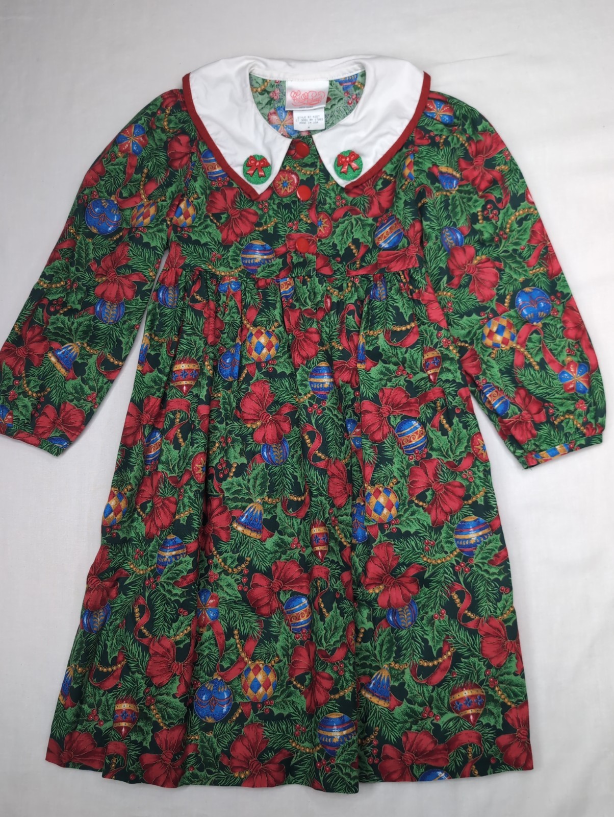 Vintage Ceil Ainsworth Girls 6 Christmas Holiday Dress Cotton USA Made 67-4267 Vintage Ceil Ainsworth Girls 6 Christmas Holiday Dress Cotton USA Made 67-4267