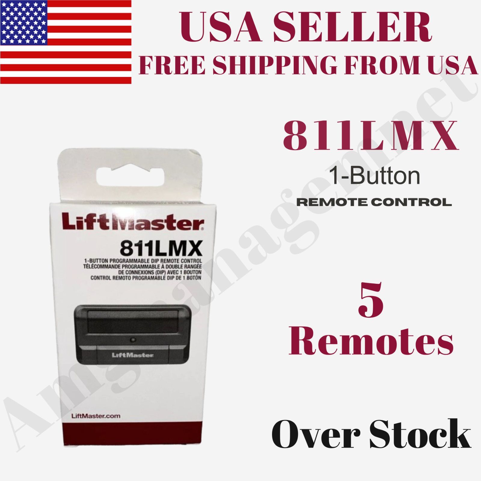 5 Pack LiftMaster 811LMX Remote Transmitter – Replaces 811LMX Gate Garage Opener 5 Pack LiftMaster 811LMX Remote Transmitter – Replaces 811LMX Gate Garage Opener