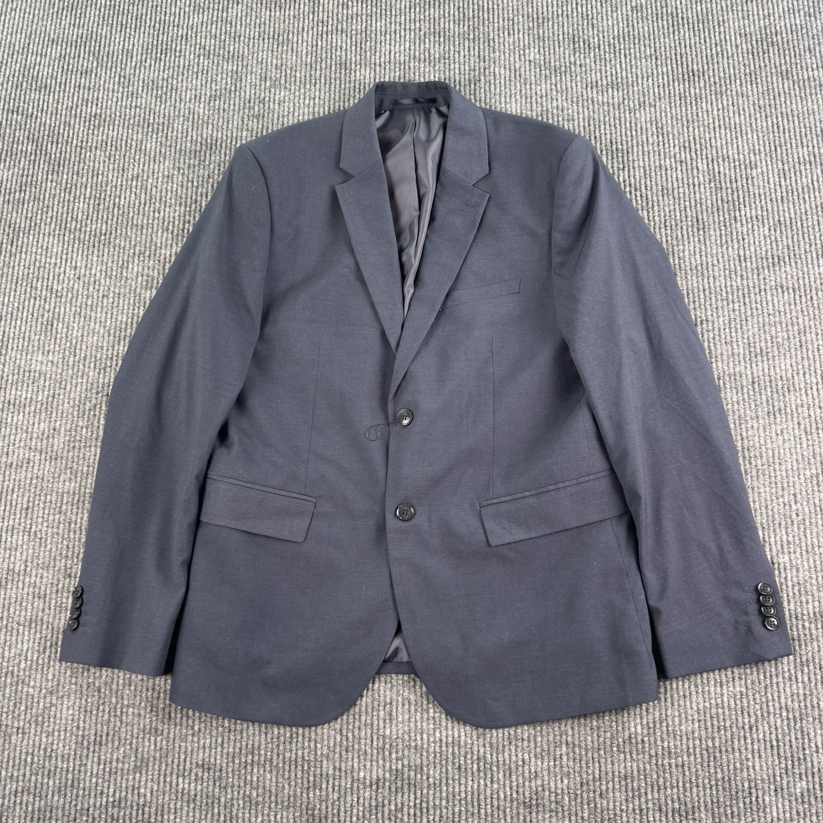 NWT H&M Suit Jacket Men 44R Blue Skinny Fit Stretch Blazer Career Office Formal