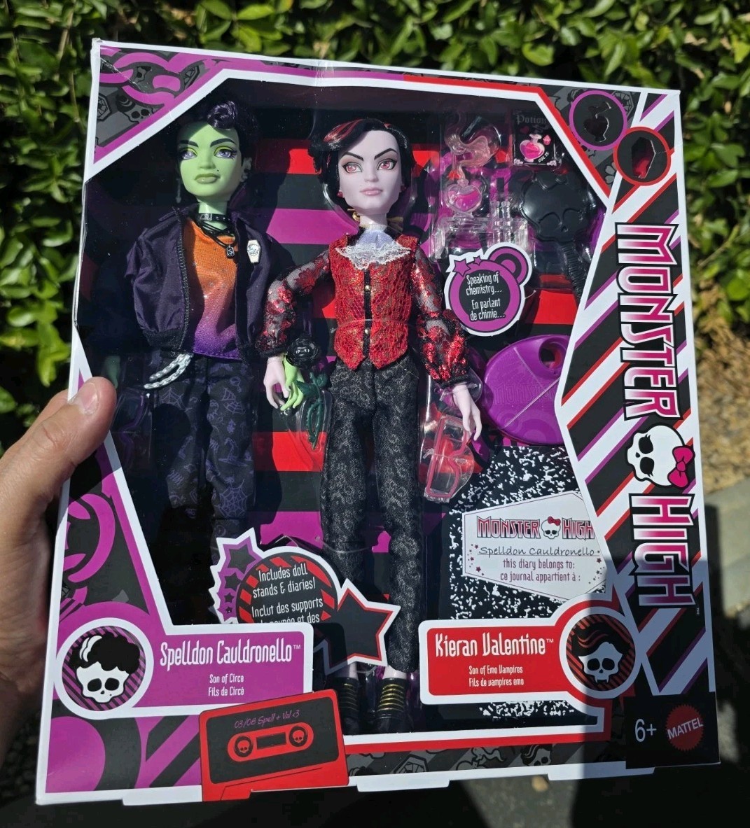 Monster High Kieran Valentine and Spelldon Cauldronello Dolls 2-Pack Damaged Box Monster High Kieran Valentine and Spelldon Cauldronello Dolls 2-Pack Damaged Box
