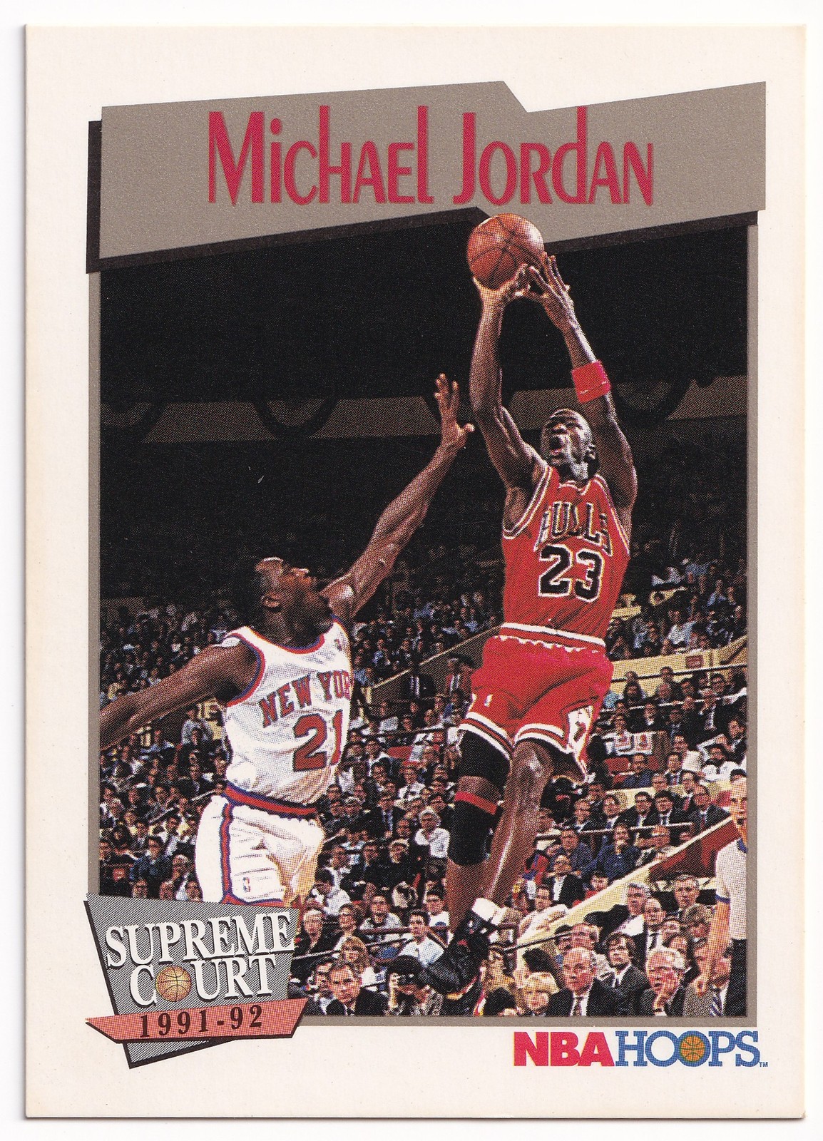 Michael Jordan 1991-92 NBA Hoops Basketball #455 Supreme Court Chicago Bulls