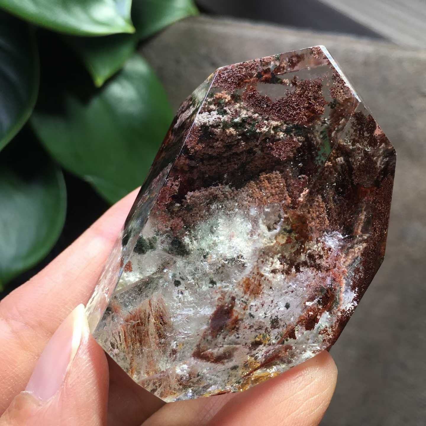94g Natural Color Phantom Quartz Freeform Crystal Mineral Reiki Heal Decor