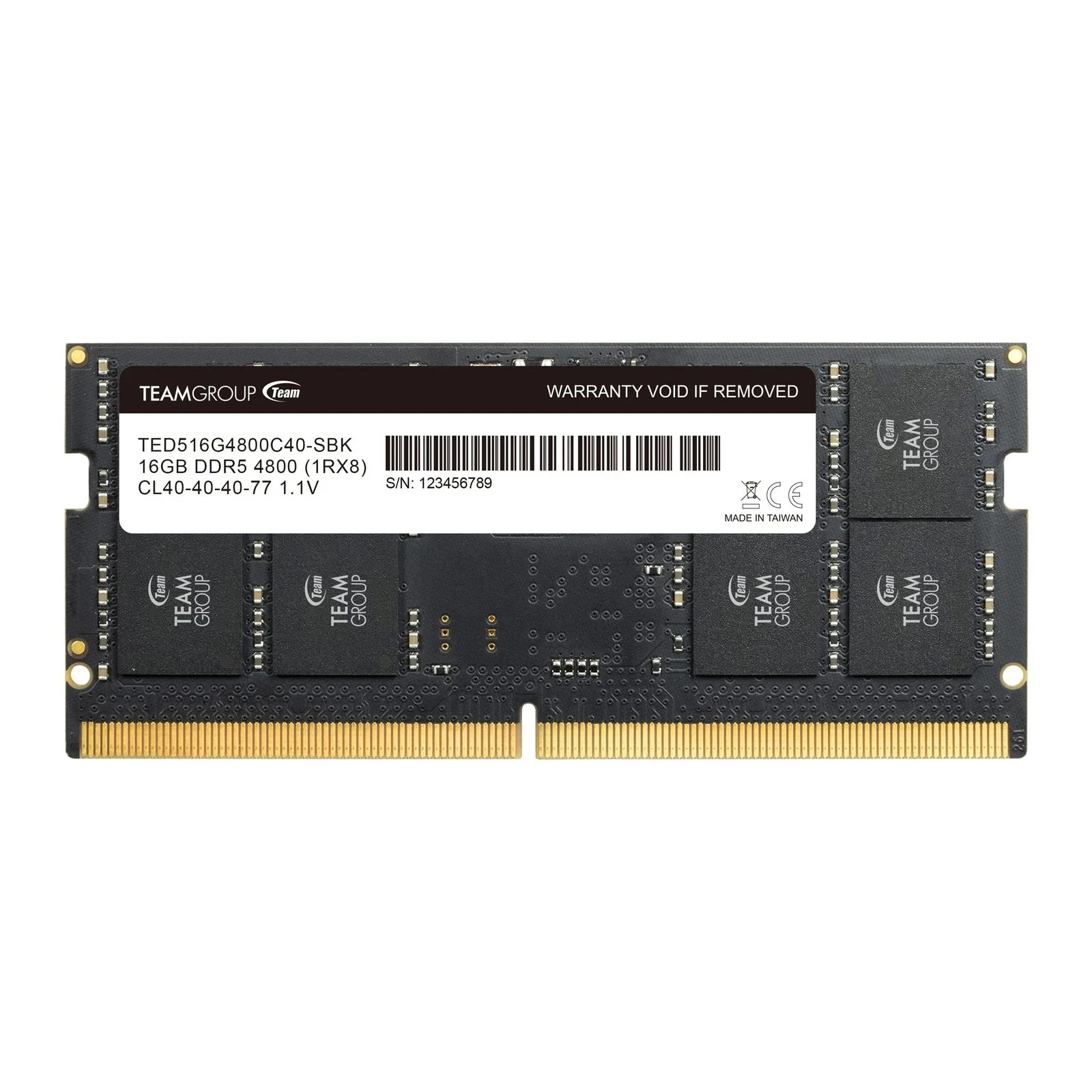 TEAMGROUP Elite SODIMM DDR5 16GB 4800MHz (PC5-38400) 16GB TED526G4800C40-SBK TEAMGROUP Elite SODIMM DDR5 16GB 4800MHz (PC5-38400) 16GB TED526G4800C40-SBK