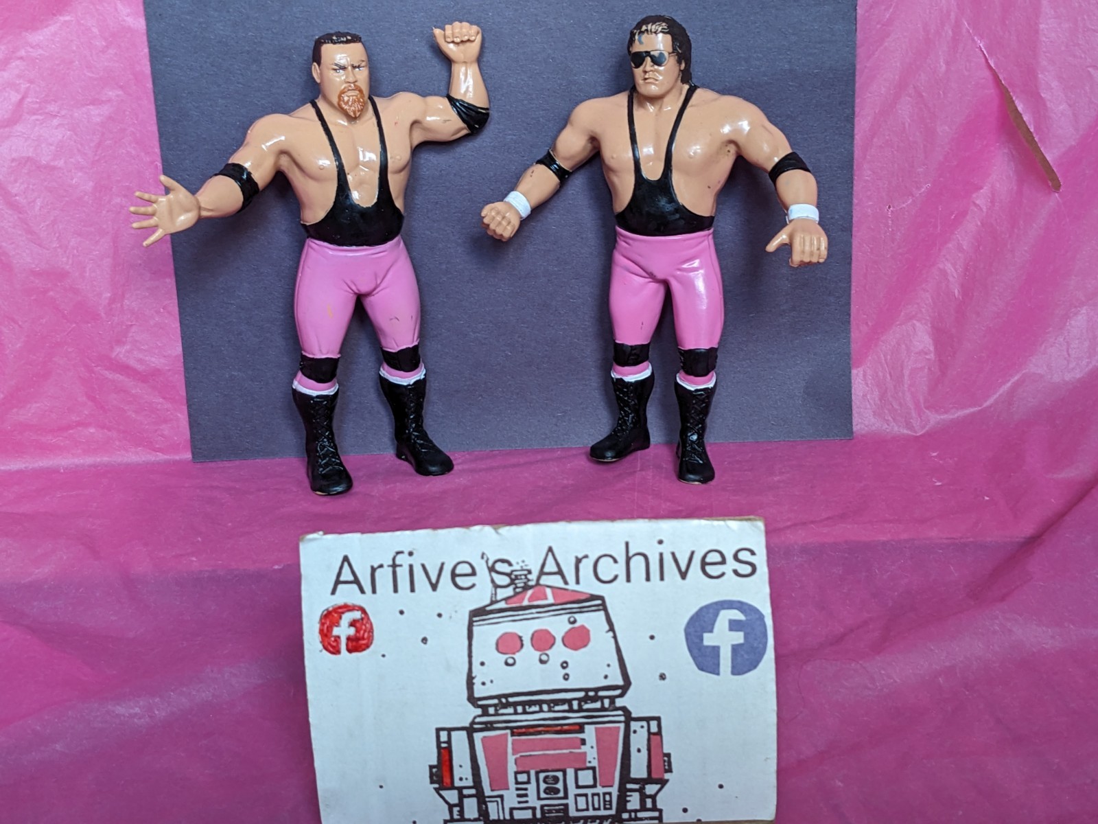 Vintage LJN Wrestling Superstars THE HART FOUNDATION Bret Hart Jim Neidhart 1987 Vintage LJN Wrestling Superstars THE HART FOUNDATION Bret Hart Jim Neidhart 1987