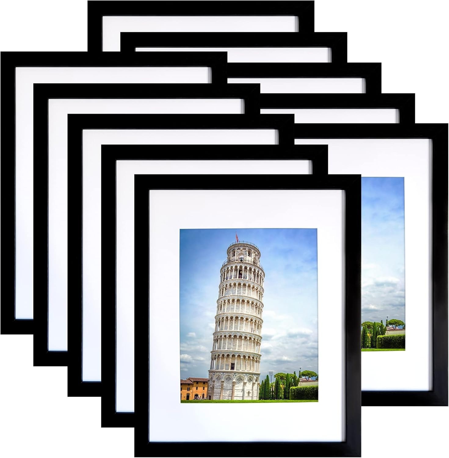 11X14 Picture Frame Set of 10, Display Pictures 8X10 with Mat or 11X14 Prints wi 11X14 Picture Frame Set of 10, Display Pictures 8X10 with Mat or 11X14 Prints wi