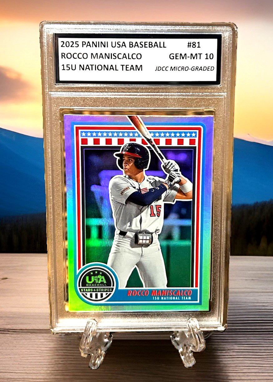 ROCCO MANISCALCO 2025 LEAF Panini Stars & Stripes GRADED GEM-MT 10 ROOKIE #81