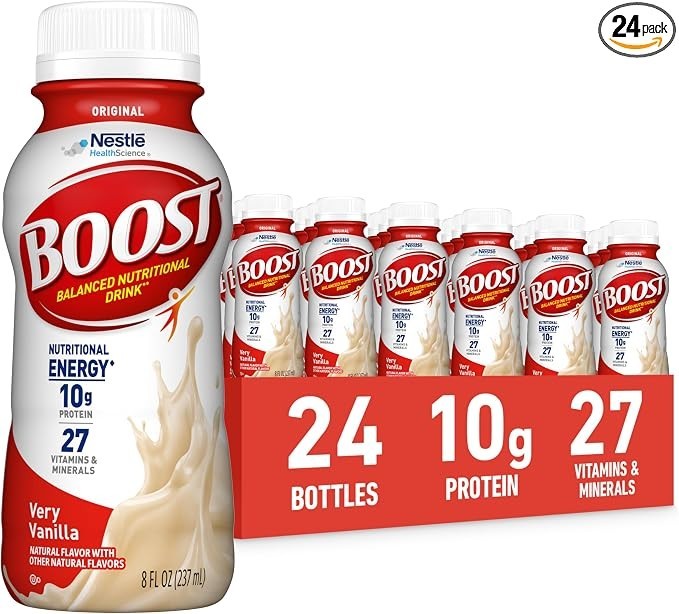 BOOST Original Nutritional Shake Very Vanilla Ready to Drink 24 Bottles