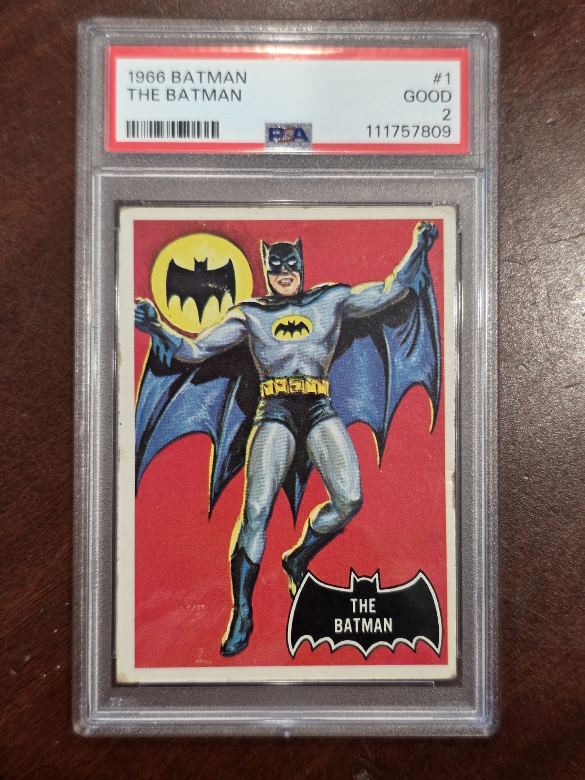 The Batman - 1966 Topps Batman Black Bat #1 PSA 2