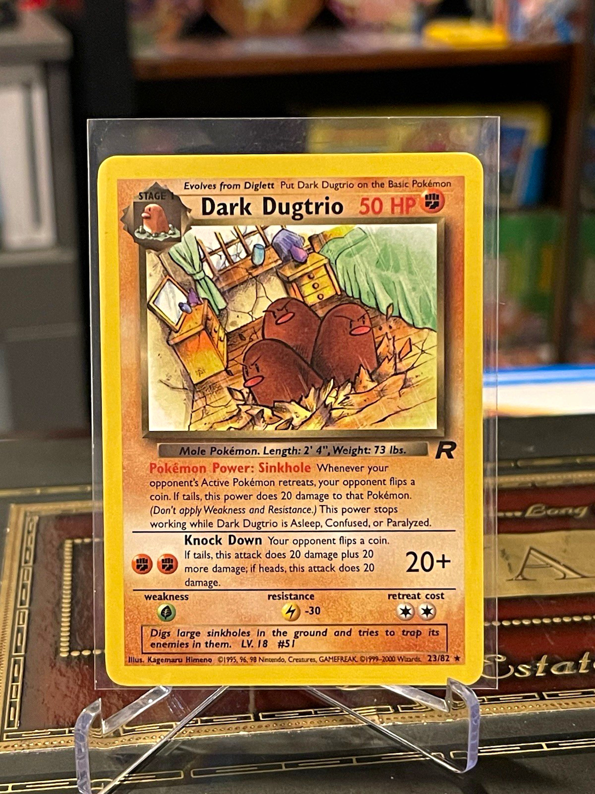 WOTC Dark Dugtrio Team Rocket Rare Regular Unlimited 23/82 HP 50 English 2000