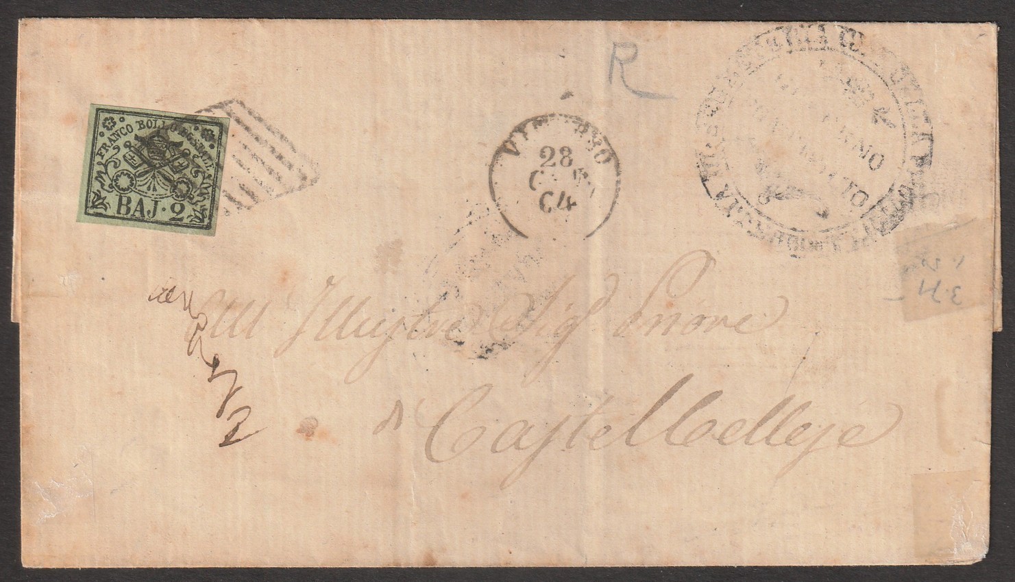 IMTZ Italy Roman states 2 Baj 1828 Cover