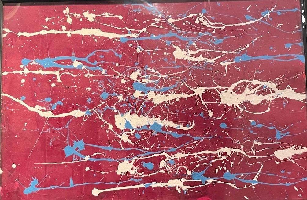 Jackson Pollock Inspired Abstract Art Painting, Framed 24x18 OOAK Jackson Pollock Inspired Abstract Art Painting, Framed 24x18 OOAK