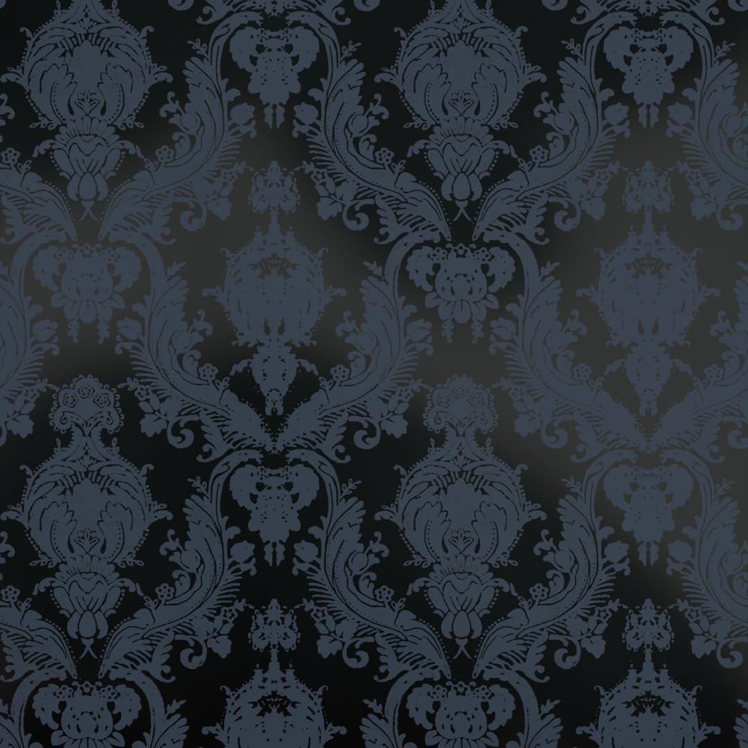 Textured Black Damask Peel and Stick Wallpaper - Removable, 20.5\